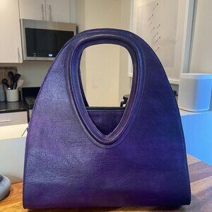 Handmade Leather Bag - Royal Blue Purple